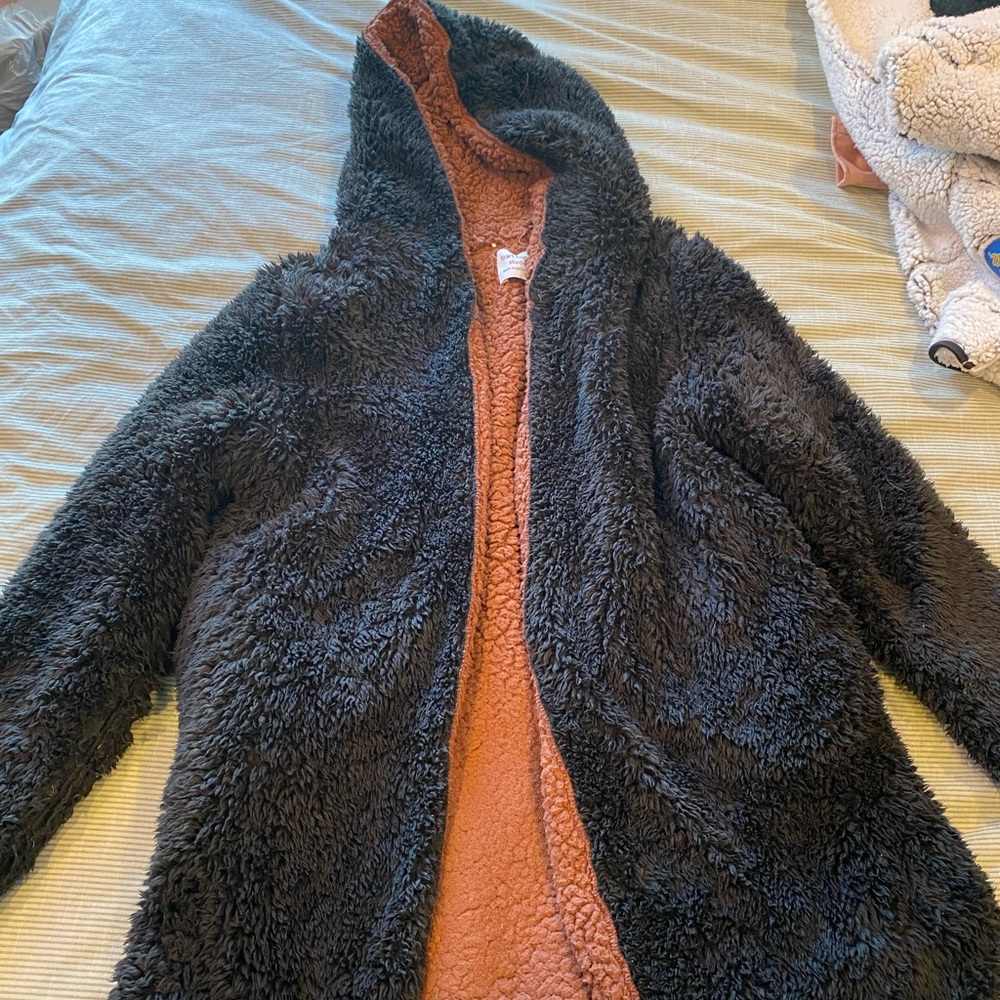 Giant fuzzy teddy jacket